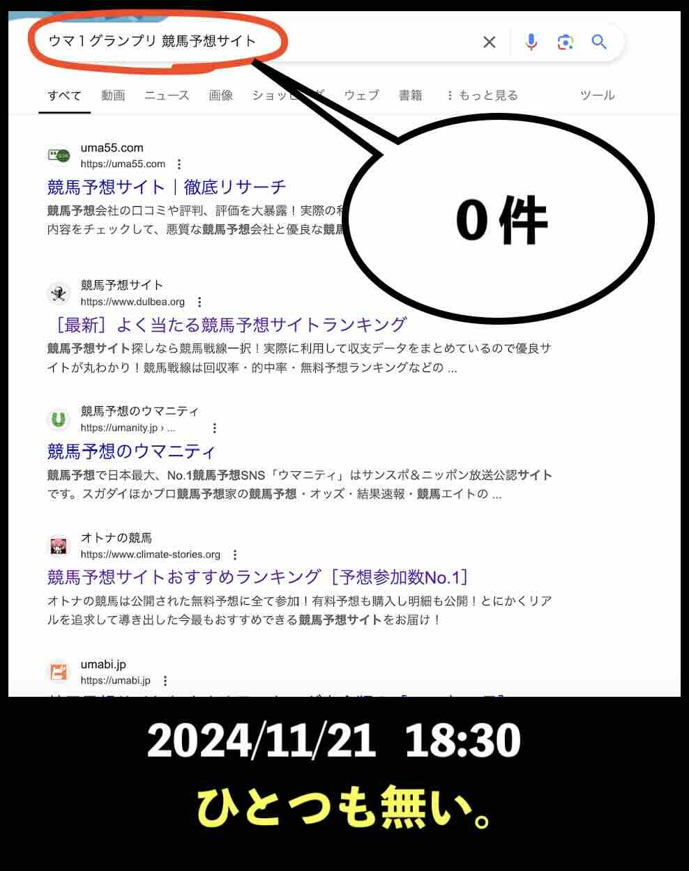 ウマ1グランプリのサイト情報検索結果